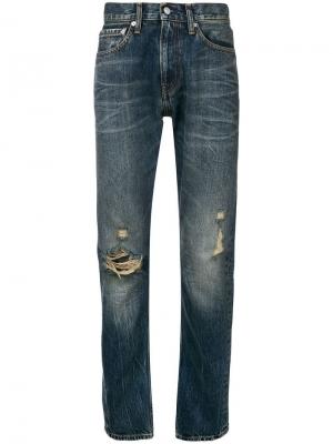 Джинсы прямого кроя с прорванными деталями на коленях Calvin Klein Jeans