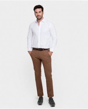 Мужские брюки чинос обычного кроя темно-коричневого цвета, темно коричневый Valecuatro. Цвет: коричневый