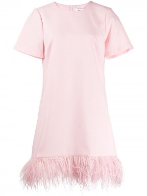 Платье-футболка Marullo с перьями Likely. Цвет: розовый