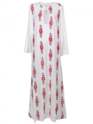 Платье макси с принтом и длинными рукавами Carolina K. Цвет: белый