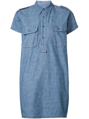 Платье-рубашка Nlst. Цвет: синий
