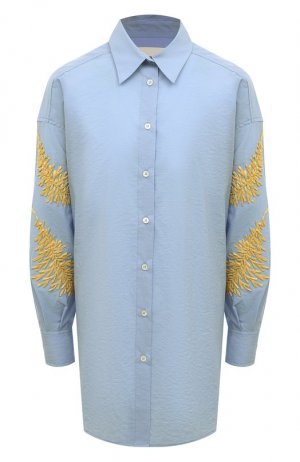 Хлопковая рубашка crem38. Цвет: голубой