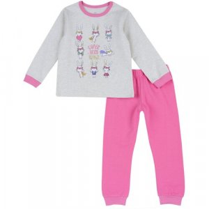 Пижама , размер 140, розовый, бежевый Chicco. Цвет: розовый/бежевый