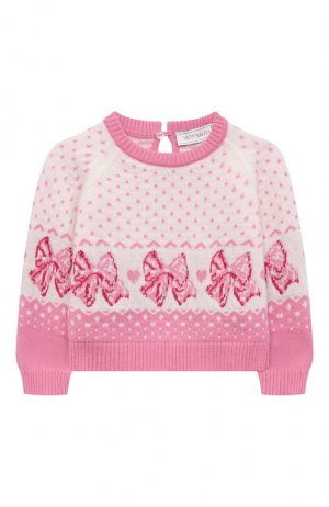 Шерстяной пуловер Monnalisa. Цвет: розовый