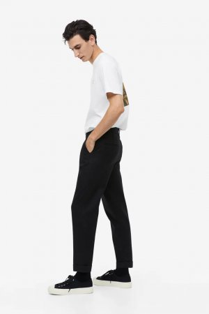Элегантные брюки из твила классической посадки , черный H&M