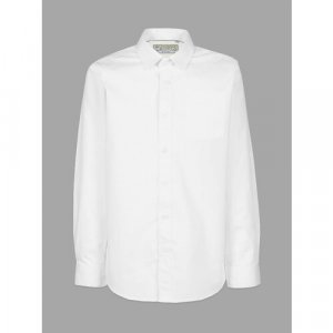 Школьная рубашка , размер 128-134, белый Tsarevich. Цвет: белый