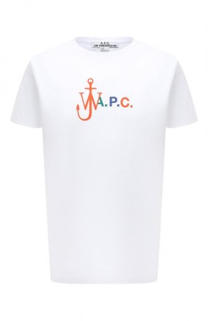 Хлопковая футболка A.P.C.. Цвет: белый