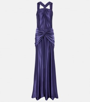 Платье Cardinale из джерси с вырезом халтер COSTARELLOS, фиолетовый Costarellos
