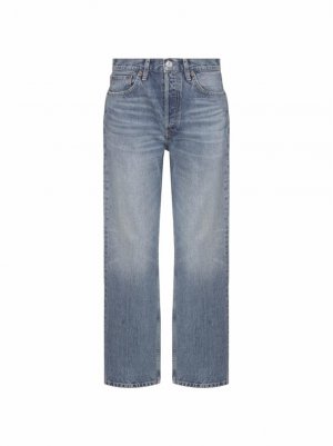 Укороченные джинсы с эффектом потертости RE/DONE