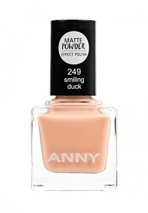 Лак для ногтей Anny тон 249 с эффектом матовой пудры, яркий сладко-розовый нюд. Цвет: бежевый