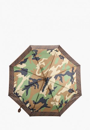 Зонт складной Moschino. Цвет: хаки