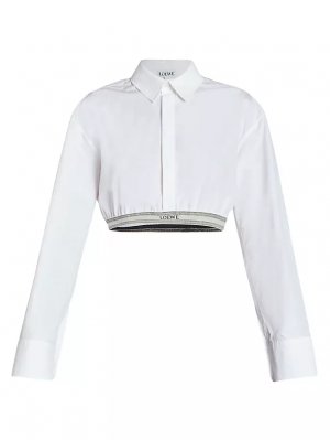 Укороченная рубашка с логотипом , белый Loewe