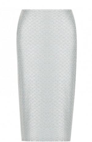 Твидовая юбка-карандаш с разрезом St. John. Цвет: светло-зеленый