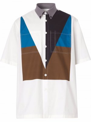 Рубашка с короткими рукавами и геометричным принтом Burberry. Цвет: белый