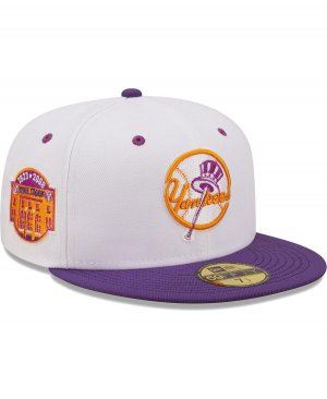 Мужская бело-фиолетовая шляпа финального сезона New York Yankees на стадионе Original Yankee Stadium Grape Lolli 59FIFTY. Era