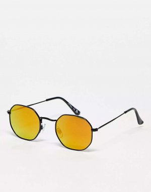 Оранжевые солнцезащитные очки с круглыми шестигранными линзами Jeepers Peepers