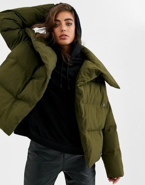 Укороченная дутая куртка -Зеленый Jakke