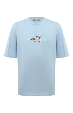 Хлопковая футболка Les Benjamins. Цвет: голубой