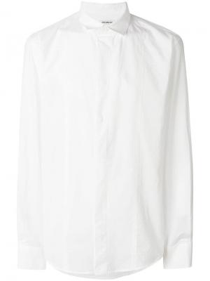 Рубашка классического кроя с фактурной выделкой Dirk Bikkembergs. Цвет: белый