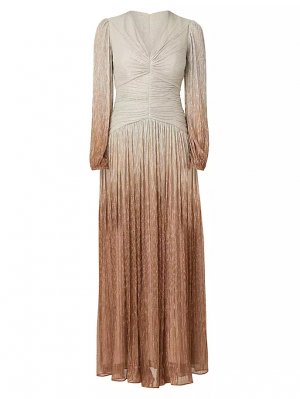 Платье Alina с эффектом металлик и омбре длинными рукавами , цвет champagne rosegold Shoshanna
