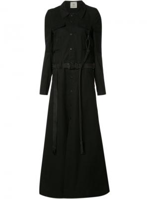 Длинное расклешенное пальто Anne Sofie Madsen. Цвет: чёрный