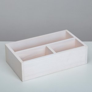 Ящик деревянный 34.5×20.5×10 см подарочный комодик, белая кисть Дарим Красиво