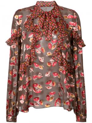Блузка с принтом Anna Sui. Цвет: красный