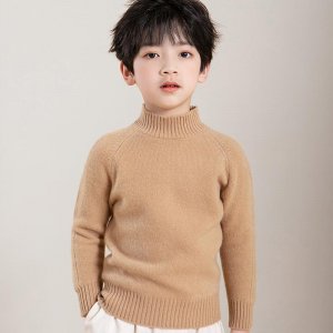 Детский свитер, водолазка из 100% мериносовой шерсти, зимний толстый шерстяной вязаный пуловер, мягкий теплый осенний джемпер, вязаные топы с длинными рукавами VALIANLY