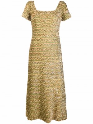 Платье макси 1960-х годов с пайетками A.N.G.E.L.O. Vintage Cult. Цвет: желтый