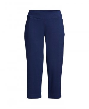 Женские укороченные брюки со средней посадкой и эластичной резинкой на талии «Морская звезда» Lands' End, синий Lands' End