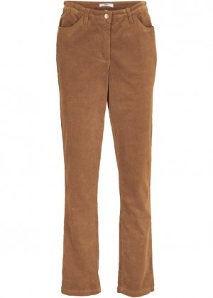 Прямые вельветовые брюки стрейч , коричневый Bpc Bonprix Collection