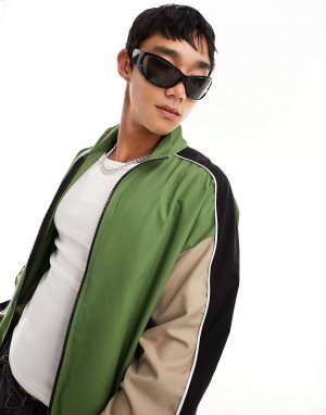 Зеленая спортивная куртка COLLUSION. Цвет: зеленый