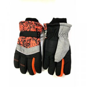 Перчатки , размер 16, черный, оранжевый Yo!. Цвет: черный/серый/оранжевый