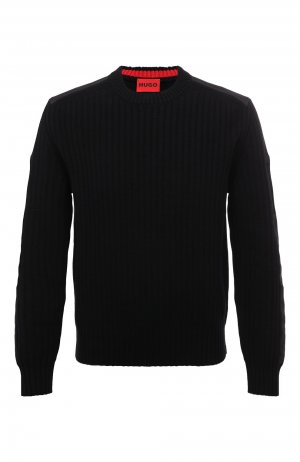 Хлопковый свитер HUGO. Цвет: чёрный
