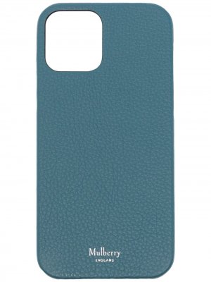 Чехол для iPhone 12 из зернистой кожи Mulberry. Цвет: синий