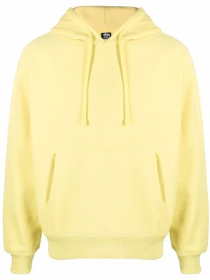 Embroidered logo fleece hoodie Stussy. Цвет: желтый