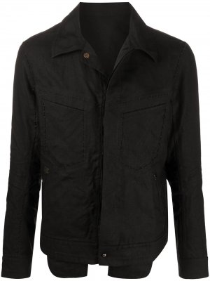 Куртка-рубашка Refractaire с карманами Isaac Sellam Experience. Цвет: черный