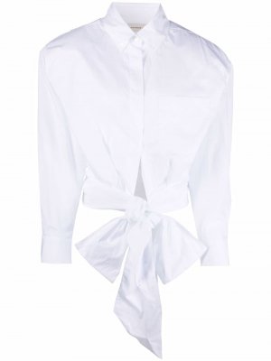 Рубашка с завязками Alexandre Vauthier. Цвет: белый