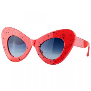 Солнцезащитные очки , кошачий глаз, оправа: пластик, с защитой от УФ, для женщин, красный Jeremy Scott. Цвет: красный