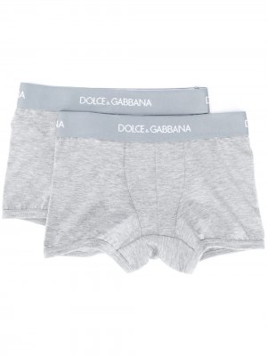 Боксеры с логотипом Dolce & Gabbana Kids. Цвет: серый
