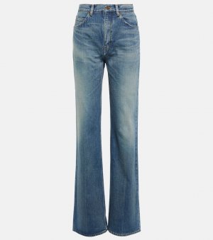 Расклешенные джинсы с высокой посадкой , синий Saint Laurent