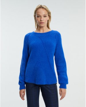 Женский свитер с длинными рукавами и круглым вырезом , синий Paz Torras. Цвет: синий