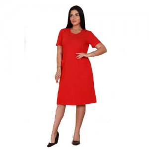 Платье женское класическое,офисный стиль,цвет красный, размер 58 Натали. Цвет: красный