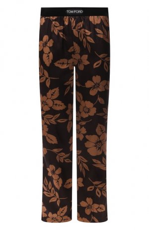 Шелковые домашние брюки Tom Ford. Цвет: коричневый