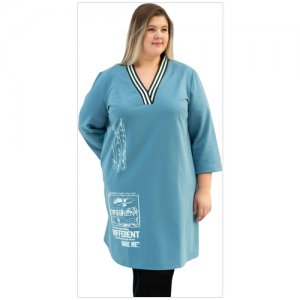 Платье женское большого размера №7016 ДомТекс. Цвет: синий