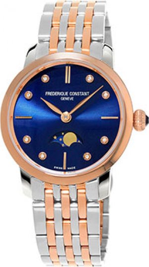 Швейцарские наручные женские часы FC-206ND1S2B. Коллекция Slim Line Moonphase Frederique Constant