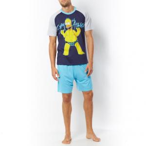 Пижама с шортами SIMPSONS. Цвет: синий + серый