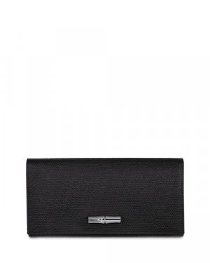 Кожаный кошелек Roseau Continental , цвет Black Longchamp