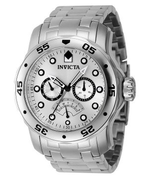 Invicta Pro Diver Ретроградный GMT Серебряный циферблат Кварцевые дайверские INV46994 200M Мужские часы