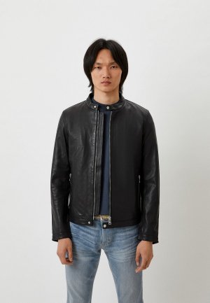 Куртка кожаная Liu Jo Uomo. Цвет: черный